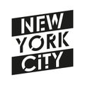 New York City typography modern text. NYC T-Shirt graphic, fashion, poster, jersey, emblem, badge design. Vector illustration